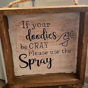 Hand crafted wood bathroom vintage signs